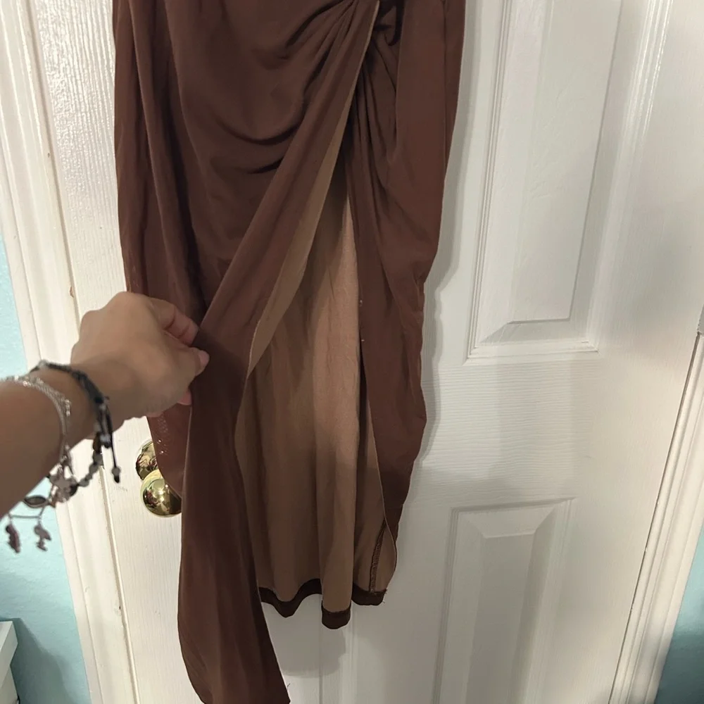 Jlux label brown slit dress - Picture 3 of 5